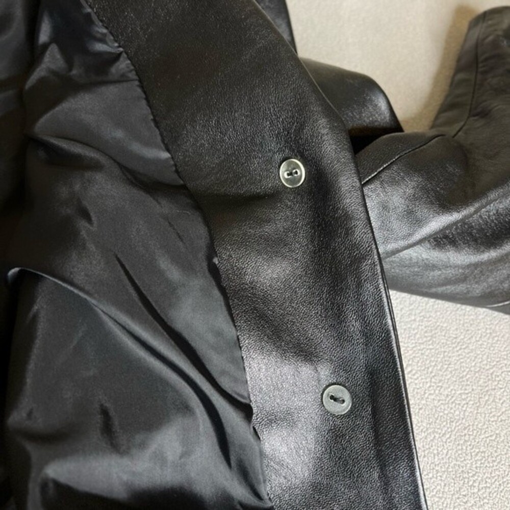 Vera Pelle Italian Black Leather Jacket Size 44/12 - Picture 14 of 16